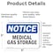 Signmission Medical Gas Storage OSHA Notice Sign, Vinyl Decal, 5in W x 3.5in L, 2PK OS-2PACK-NS-D-35-L-14182 - alternate 4